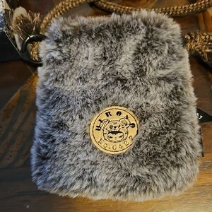 POP MART HIRONO Road Journal Faux Fur Crossbody Mini Bag with Logo